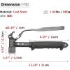 image:imageAzarxis Camping Hammer Multifunctional Tent Mallet for Hiking Tent Peg Puller Iron Steel Tent Stake Remover with Hook04 Black  Cast Steel Head  Metal Rubber Handle