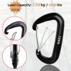 image:imageAzarxis Carabiner Clips 12 25 kN Aluminium D Ring Heavy Duty Lightweight Caribeaners for Hammock Camping Hiking Outdoor Gym Dog Leash Backpack Harness1 12kN  Wiregate  Silvery  4 Pack