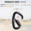 image:imageAzarxis Carabiner Clips 12 25 kN Aluminium D Ring Heavy Duty Lightweight Caribeaners for Hammock Camping Hiking Outdoor Gym Dog Leash Backpack Harness3 12kN  Screwgate  Blue  2 Pack