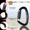 image:imageAzarxis Carabiner Clips 12 25 kN Aluminium D Ring Heavy Duty Lightweight Caribeaners for Hammock Camping Hiking Outdoor Gym Dog Leash Backpack Harness3 12kN  Screwgate  Blue  2 Pack