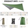 image:imageAzarxis Hammock Camping Tarp Rain Fly Waterproof Tent Shelter Awning Sunshade Cloth Picnic Mat for Outdoor Hiking Beach Backpacking  Included Guy Lines amp Stakes01 Green