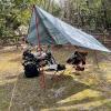 image:imageAzarxis Hammock Camping Tarp Rain Fly Waterproof Tent Shelter Awning Sunshade Cloth Picnic Mat for Outdoor Hiking Beach Backpacking  Included Guy Lines amp Stakes03 Gray