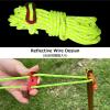 image:imageAzarxis Reflective Cord Pack Tent Guyline Rope HighStrength Lightweight with Aluminum Cord Adjuster for Tying Down Tarps Camping Tent Outdoor PackagingC  10 Blue Pegs  4 Grass Green Cords  4mm