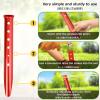 image:imageAzarxis Snow Sand Tent Stakes Pegs Aluminum UShaped Lightweight Heavy Duty Ground Nails for Beach Shade Canopy Camping Hiking Backpacking PicnicRed  6 Pack