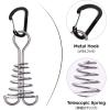 image:imageAzarxis Tent Stakes Awning Anchor with Spring Buckle Deck Peg and Carabiner Clips for Camping Outdoor Timber Deck Plank Silver