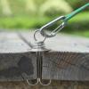 image:imageAzarxis Tent Stakes Awning Anchor with Spring Buckle Deck Peg and Carabiner Clips for Camping Outdoor Timber Deck Plank Silver