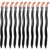 image:imageAzarxis Aluminum Tent Stakes Pegs Heavy Duty Lightweight for Camping Sand01 Black  Spiral  984 Inch