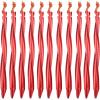 image:imageAzarxis Aluminum Tent Stakes Pegs Heavy Duty Lightweight for Camping Sand01 Red  Spiral  984 Inch