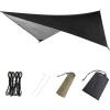 image:imageAzarxis Hammock Camping Tarp Rain Fly Waterproof Tent Shelter Awning Sunshade Cloth Picnic Mat for Outdoor Hiking Beach Backpacking  Included Guy Lines amp Stakes01 Black