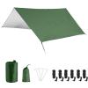 image:imageAzarxis Rain Fly Tarp 10 x 10 ft Waterproof Camping Hammock Shelter Canopy Windproof Lightweight Tent Footprint for Sunshade Hiking Backpacking Survival Gear Green