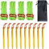 image:imageAzarxis Reflective Cord Pack Tent Guyline Rope HighStrength Lightweight with Aluminum Cord Adjuster for Tying Down Tarps Camping Tent Outdoor PackagingC  10 Gold Pegs  4 Fluorescent Green Cords  4mm