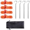 image:imageAzarxis Reflective Cord Pack Tent Guyline Rope HighStrength Lightweight with Aluminum Cord Adjuster for Tying Down Tarps Camping Tent Outdoor PackagingD  4 Pegs  4 Cords  3mm