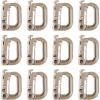 image:imageAzarxis Tactical Carabiner Keychain  Hard Polymer Carabiners Climbing D Rings Light Weight Spring Snap Gear Clip Utility Hooks Backpack Hanging Buckle for Camping Hiking Khaki  12 Pack