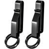 image:imageAzarxis Tactical Molle Key Ring Gear Clip Keychain Keeper Belt Hanging 360 Degrees Rotate Hook Holder01 Black  Double Side  2 Pack