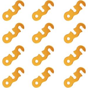 image:imageAzarxis Aluminum Alloy Paracord Tensioners Rope Adjuster Ultralight Strong Tent Guyline Cord Wind Rope BuckleA  Gold Threehole Shape  12 Pack