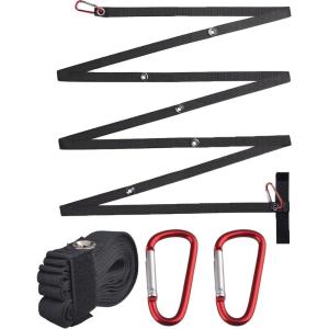 image:imageAzarxis Outdoor Campsite Storage Strap Camping Accessories Tent Lanyard Hanger Canopy Extended Clothesline Gear Hammock Tree Straps with 2 Carabiners HighStrength No Strecth for Hanging Black