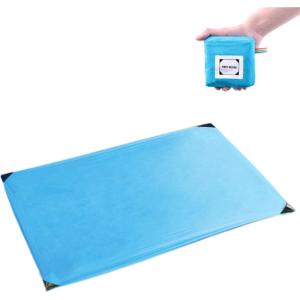 image:imageAzarxis Pocket Blanket Waterproof Beach Picnic Festival Mat Sandproof Ultralight Compact Portable Travel Tent Tarp Footprint Shelter Sunshade Ground Cloth for Outdoor Camping Hiking Park with Stakes02 Blue