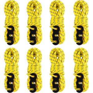 image:imageAzarxis Reflective Cord Pack Tent Guyline Rope HighStrength Lightweight with Aluminum Cord Adjuster for Tying Down Tarps Camping Tent Outdoor PackagingA  Yellow  3mm  8 Pack