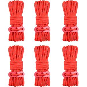 image:imageAzarxis Reflective Tent Guide Rope Lightweight Guy Line Cord with Aluminum Adjuster Guyline Tent Cord Tensioner for Camping Hiking Backpacking  Essential Survival Gear 13 Feet01 Red  6 Pack  4mm