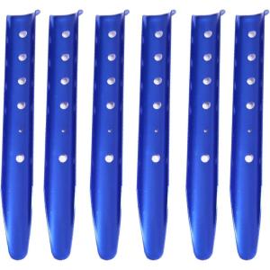 image:imageAzarxis Snow Sand Tent Stakes Pegs Aluminum UShaped Lightweight Heavy Duty Ground Nails for Beach Shade Canopy Camping Hiking Backpacking PicnicBlue  6 Pack