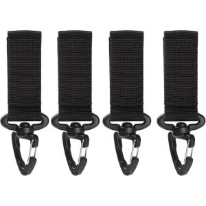 image:imageAzarxis Tactical Molle Key Ring Gear Clip Keychain Keeper Belt Hanging 360 Degrees Rotate Hook Holder03 Black  4 Pack