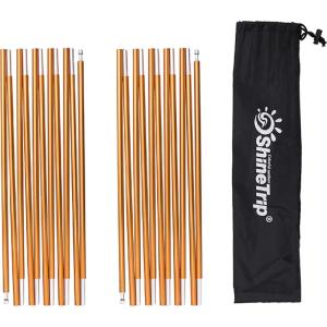 image:imageAzarxis Tent Poles Aluminum Tent Rod Replacement Camping Accessories Multifunction Lightweight Tent Poles Repair Kit 7001 Series AircraftGrade Aluminum02 Gold