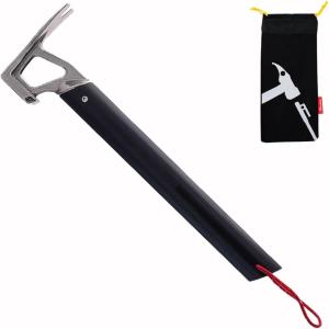 image:imageAzarxis Tent Stake Mallet Tark Peg Puller Hammer Nail Remover for Outdoor Camping Gardening Backpacking Hiking Lightweight Portable with Carry Bag Black  Stainless Steel Head  Aluminum Handle