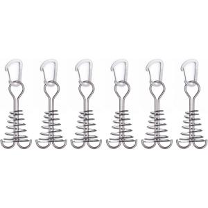 image:imageAzarxis Tent Stakes Awning Anchor with Spring Buckle Deck Peg and Carabiner Clips for Camping Outdoor Timber Deck Plank Silver