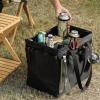image:imageAzarxis Collapsible Storage Garden Tool Bag Heavy Duty Folding Toolbox Multipurpose Organizer Container Home Basket with Portable Webbing 20 Hanging Holes Kit Holder for Outdoor Camping Picnic Black