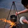 image:imageAzarxis Grill Camping Tripod Portable Outdoor Cooking Tripod with Adjustable Hang Chain for Campfire Picnic Hanging Pot Stand Aluminum Cookware Accessory Lightweight Durable Red