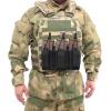 image:imageAzarxis Tactical Mini Belt Pouches MultiPurpose Small Battery Case Compact Utility EDC Card Slot Holder Waist Bags Military Molle Pack Sundries Storage Pack02 Black  Pistol Mag Pouch  3 Pockets
