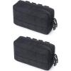 image:imageAzarxis Equipment MultiPurpose Tactical EDC Admin MOLLE Pouch Utility Tools Bag Organizer Military Waist Belt Modular Attachment01  Black  2 Pack