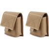 image:imageAzarxis Tactical Mini Belt Pouches MultiPurpose Small Battery Case Compact Utility EDC Card Slot Holder Waist Bags Military Molle Pack Sundries Storage Pack01 Khaki  2 Pack