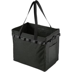 image:imageAzarxis Collapsible Storage Garden Tool Bag Heavy Duty Folding Toolbox Multipurpose Organizer Container Home Basket with Portable Webbing 20 Hanging Holes Kit Holder for Outdoor Camping Picnic Black