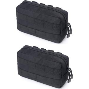 image:imageAzarxis Equipment MultiPurpose Tactical EDC Admin MOLLE Pouch Utility Tools Bag Organizer Military Waist Belt Modular Attachment01  Black  2 Pack