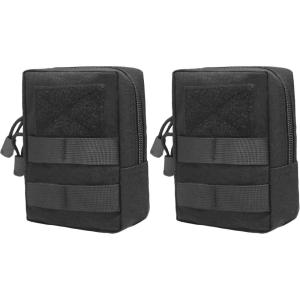 image:imageAzarxis Molle Pouches Tactical Compact EDC Small Utility Pouch Waist Bags Sundries Storage Admin Organize Gear Gadget for Military Backpack03 Black  591x433  2 Pack