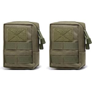 image:imageAzarxis Molle Pouches Tactical Compact EDC Small Utility Pouch Waist Bags Sundries Storage Admin Organize Gear Gadget for Military Backpack03 Green  591x433  2 Pack