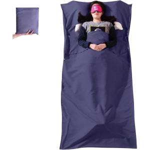 image:imageAzarxis Sleeping Bag Liner Adult Sleep Sack Travel Sheets for Hotel Lightweight Portable Single amp Double Camping Sheets for Backpacking01 Dark Purple