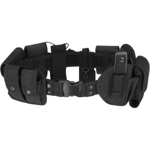 image:imageAzarxis Tactical Battle Belt Heavy Duty Molle Military Nylon Waist Belts Adjustable for Men Women Airsoft Shooting Paintball Hunting Outdoor Sports Black  with Pouch