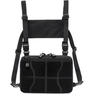 image:imageAzarxis Tactical Mini Belt Pouches MultiPurpose Small Battery Case Compact Utility EDC Card Slot Holder Waist Bags Military Molle Pack Sundries Storage Pack07 Black  with Hook and Loop