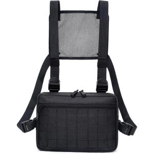 image:imageAzarxis Tactical Mini Belt Pouches MultiPurpose Small Battery Case Compact Utility EDC Card Slot Holder Waist Bags Military Molle Pack Sundries Storage Pack08 Black