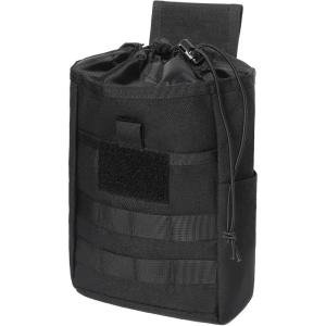 image:imageAzarxis Tactical Mini Belt Pouches MultiPurpose Small Battery Case Compact Utility EDC Card Slot Holder Waist Bags Military Molle Pack Sundries Storage Pack06 Black