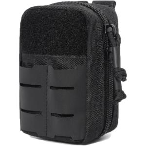 image:imageAzarxis Tactical Mini Belt Pouches MultiPurpose Small Battery Case Compact Utility EDC Card Slot Holder Waist Bags Military Molle Pack Sundries Storage Pack03 Black