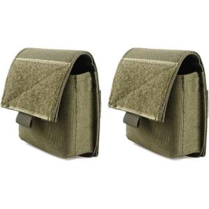 image:imageAzarxis Tactical Mini Belt Pouches MultiPurpose Small Battery Case Compact Utility EDC Card Slot Holder Waist Bags Military Molle Pack Sundries Storage Pack01 Army Green  2 Pack
