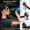 image:imageAzarxis TPU Soft Flask Collapsible Water Bottle Running Folding Gel Water Reservoir Handheld for Hydration Pack Hiking Cycling Climbing Jogging Marathon Trail Race03 Blue  500ml with Adjustable Handstrap