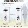 image:imageAzarxis TPU Soft Flask Collapsible Water Bottle Running Folding Gel Water Reservoir Handheld for Hydration Pack Hiking Cycling Climbing Jogging Marathon Trail Race06 Black  710ml  1pack