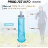 image:imageAzarxis TPU Soft Flask Collapsible Water Bottle Running Folding Gel Water Reservoir Handheld for Hydration Pack Hiking Cycling Climbing Jogging Marathon Trail Race02 Blue  500 ml  1pack