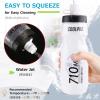 image:imageAzarxis TPU Soft Flask Collapsible Water Bottle Running Folding Gel Water Reservoir Handheld for Hydration Pack Hiking Cycling Climbing Jogging Marathon Trail Race06 Black  710ml  1pack