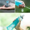 image:imageAzarxis TPU Soft Flask Collapsible Water Bottle Running Folding Gel Water Reservoir Handheld for Hydration Pack Hiking Cycling Climbing Jogging Marathon Trail Race02 Blue  500 ml  1pack