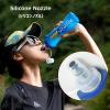 image:imageAzarxis TPU Soft Flask Collapsible Water Bottle Running Folding Gel Water Reservoir Handheld for Hydration Pack Hiking Cycling Climbing Jogging Marathon Trail Race01 Blue  500 ml  2pack